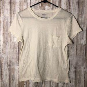 SOLD NWOT Madewell White Radio Crop Tee Size Small